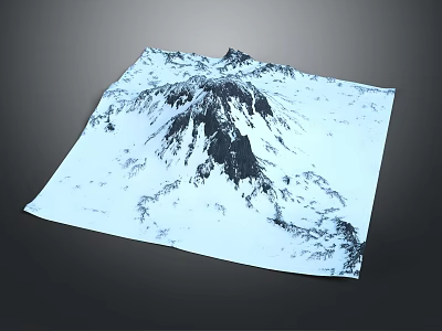 Garden Landscape Design With Snow Mountain Terrain And Textured Mountain Ranges 3d model