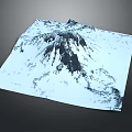 Garden Landscape Design With Snow Mountain Terrain And Textured Mountain Ranges