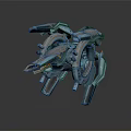 Futuristic Blue Gray Mechanical Structure With Intricate Robotic Components And Detailed Design