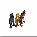 Animatronic Game Characters Including Blue Rabbit Yellow Chicken Brown Bear And Red Fox