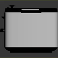 Sleek Modern Stainless Steel Toaster With Black Top Handle For Household Kitchen