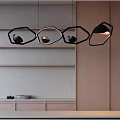 Modern Black Geometric Pendant Lights With Hexagonal Design For Interior Decor