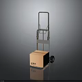 Metal Hand Truck With Orange Box For Transport And Logistics Operations