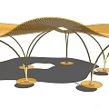 Tensile Membrane Structure Featuring Lightweight Design Unique Wave Shape And Supporting Columns