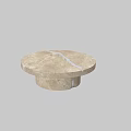 Round Marble Coffee Table With Natural Surface Veins And Solid Base Design 3d model