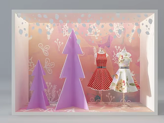 Modern Window Clothing Store Window 3d model
