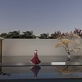 Garden Landscape Inspired Modern Chinese Indoor Space With Wooden Screens And Sofas