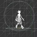 Stylish Woman Silhouette Walking With Bag Against Yellow Circular Glow And Sparkles