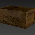 Old Wooden Crate With EXPLOSIVE Label And Rustic Design For Storage 3d model