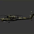 Camouflage Military Helicopter With Twin Rotor And Detailed Fuselage Design