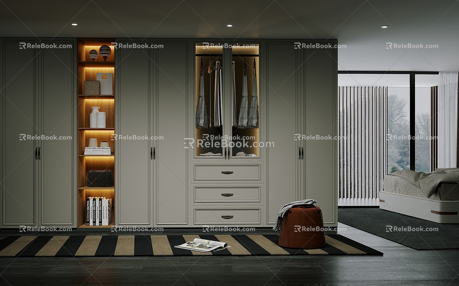 Modern cloakroom open cloakroom bedroom 3d model