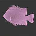 Spotted Fish with Intricate Dark Pattern and Sharp Dorsal Fin on Smooth Gray Surface 3d model