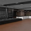 Modern Bar Interior Design With Metal Frames Bar Counter And Wooden Floor