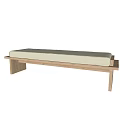 Modern Wooden Sofa Bench with Light Cushion and Sturdy Frame Design