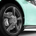 Mint Green Compact Car With Sunroof And Rounded Front Design 3d model