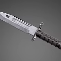 Tactical Military Knife With Serrated Blade Ring Pommel Handle And Non Slip Grip Texture