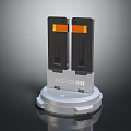 Dual Mobile Phone Battery Charger With Black Design Orange Accent And Silver Base