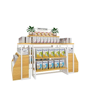 Mingchuang Nakajima Water Table Side Cabinet Shelf Supermarket Shelf Jewelry Store Toy Store Shelf Solar Panel Laminated Panel Headset 3d model