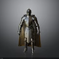 Medieval Knight Armor As Historical Weapon With Full Body Metal Design And Cape