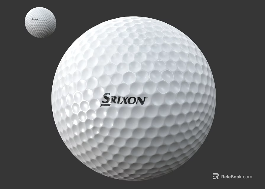 Srixon Golf Balls With Textured Surface On Gray Background Close Up 3d model 