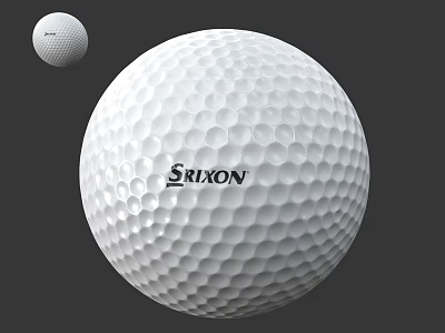 Srixon Golf Balls With Textured Surface On Gray Background Close Up 3d model