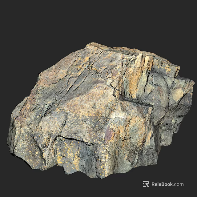 Rural Landscape Featuring Natural Rock Formation With Textured Surface And Earth Tones 3d model 