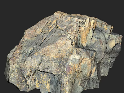 Rural Landscape Featuring Natural Rock Formation With Textured Surface And Earth Tones 3d model