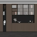 Modern Study Room Interior With Wooden Bookshelves And Decorative Items