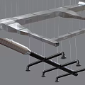 Industrial Metal Pipe System With Suspended Hangers And Structural Ducts In Building