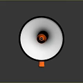 Portable Electronic Megaphone With Orange Handle White Speaker And Black Rim Design