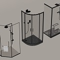 Modern Very Narrow Shower Shower 3d model