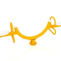 Yellow Outdoor Seesaw With White Seats And Curved Design For Playgrounds