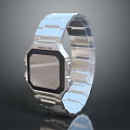 Apple Watch Smartwatch With Silver Square Case And Metal Link Strap