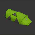 Green and Gray Outdoor Camping Tent with Support Poles and Stakes for Camping Trips