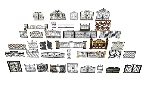 European-style iron gate 3d model