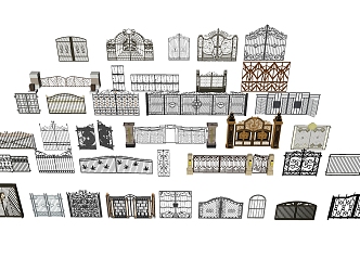 European-style iron gate 3d model