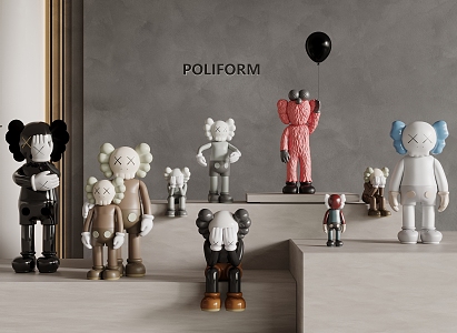 Doll KAWS Doll Ornaments 3d model