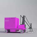 Pink ATHELING Mobile Industrial Equipment With Mechanical Arm And Wheels