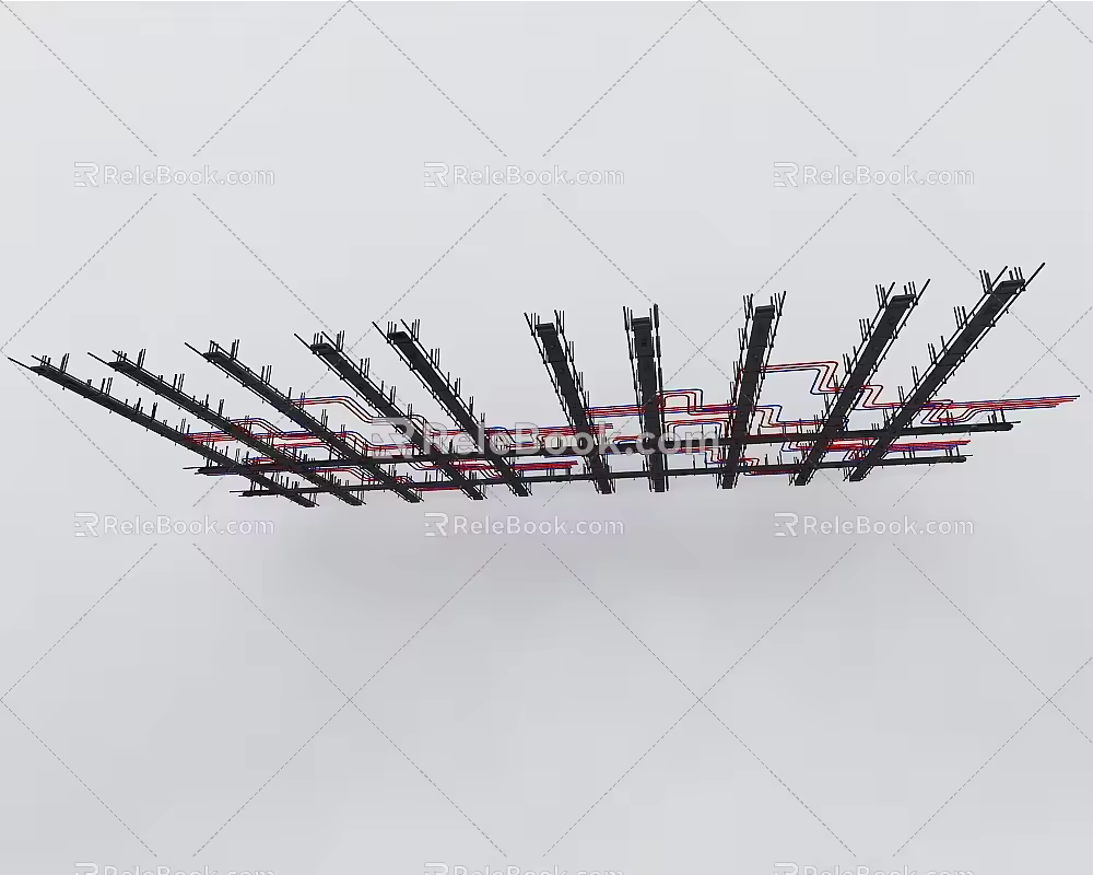 Modern top pipe network 3d model