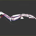 3D Skeletal Structure Model With Transparent Framework Colored Vessels And Dark Background Reflection