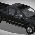Black Chevrolet Pickup Truck With Double Cab Modern Design And Silver Wheels