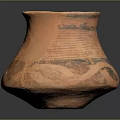 Traditional Terracotta Clay Pot With Orange Body And Black Decorative Patterns