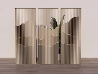 New Chinese Grille Screen Partition 3d model
