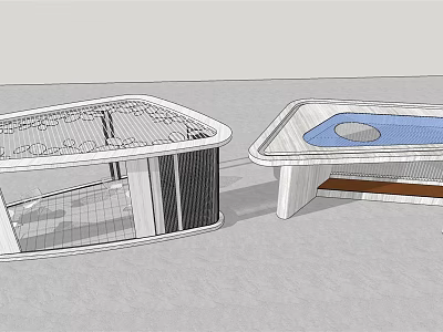 Creative Modern Pergola Design With Lattice Roof And Supporting Columns Structure 3d model
