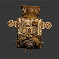 Wooden Electric Toy Vehicle With Intricate Mechanical Gears And Detailed Structure