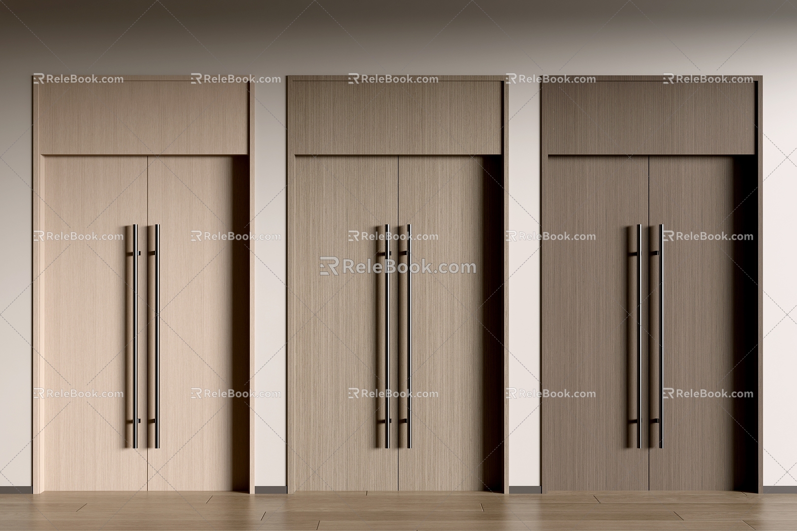 Modern Double Door Fire Door Corridor Door Fire Door Wooden Door 3d model