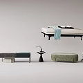 Modern sofa stool chaise longue 3d model