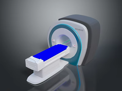 Philips CT Scanner Modern Medical Imaging Equipment With Blue Examination Bed And Circular Scanning Unit 3d model