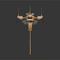 Golden Mechanical Model With Extended Arms And Long Rod Base Design 3d model