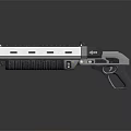 Double Barrel Gun With White And Black Tactical Modern Firearm Design 3d model